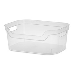 Sterilite 5.25×9.5×13 Inch Open Storage Bin w/ Carry Handles, Clear (32 Pack)