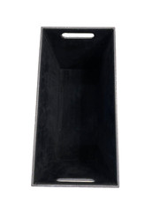 Silver Vegan Leather Snakeskin Magazine Holder Handles Storage Bin