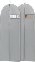 65″ Dress Garment Bags 2-Pack with Clear Window for Gowns & Coats – Grey