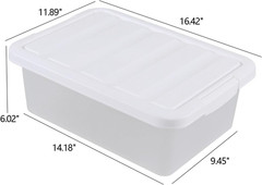 2-Pack 14 Quart Latching Plastic Storage Bins with Lids for Organizing