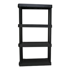 Hyper Tough 4 Tier Storage Shelving Plastic Heavy Duty Organizer Rack Black