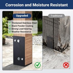 U Shape 6″x6″ Actual 5.6×5.6 Post Base Wet Concrete Fence Bracket Heavy Duty …