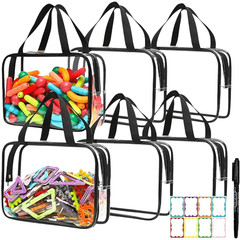 6Pcs 11.8*8.66*3.9in Large Toy Storage Bags Clear Waterproof Toy Organizer Bags