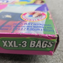 Hefty Big Bags XXL 22 Gallon OneZip Slider Sturdy Handle New Open – 2 In Pack