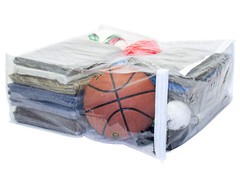 Clear Vinyl Zippered Storage Bags 23 x 23 x 10 Inch 5-Pack
