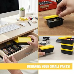 Mini Storage Totes with Lids 3.42″x2″x1.33″ – Stackable Small Plastic Bins fo…
