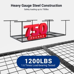 FLEXIMOUNTS 4×8 Overhead Garage Storage Rack Adjustable Organization System