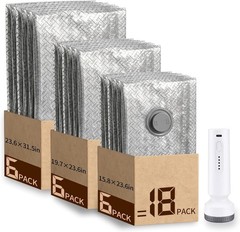 Travel Vacuum Seal Bags for Clothing,Vacuum Storage Bags with Rechargeable Pu…