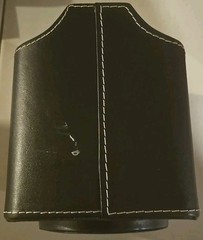 Unbranded Black Faux Leather Spinning Remote Control Holder Organizer