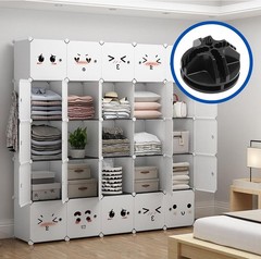 32pcs Durable Black Cube Connectors for Modular Closet and Storage Solutions