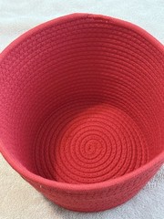 Lucky Star Holiday Decorative Gingerbread Red Rope Basket