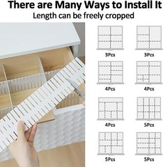 DIY Grid Drawer Dividers Adjustable Sock Underwear Dresser Drawer Organizers US