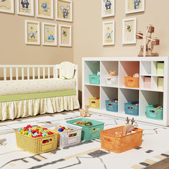 Colorful 10-Pack Plastic Storage Baskets for Home Organization & Space-Saving