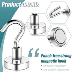 32 Pack Magnetic Hooks Heavy Duty, 25 lbs Strong Magnet Hooks – Multipurpose