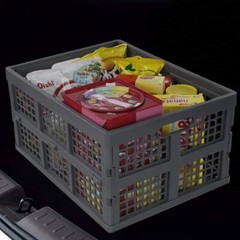 Idotry Plastic Folding Storage Crates Grey Collapsible Basket 28 L Set Of 3