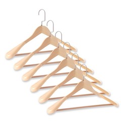 Pack of 12 Solid Wood Clothes Hanger 2.4″ Wide Shoulder for Outerwear Suit Pants
