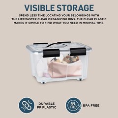 Stackable Storage Box Set – 6 Pieces 12 Quarts Multi-purpose, Space