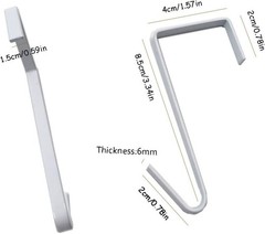 Contemporary Over The Door Hooks – 12 White Z Shaped Hooks for Easy Hanging