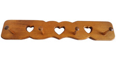 Rustic Solid Oak Wood 4-Peg Hook Coat/Jacket Rack Hanger Wall Mt Panel 24″ Long