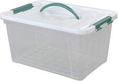 Stackable 14 Quart Clear Storage Bins with Lid & Handle – Multipurpose Container