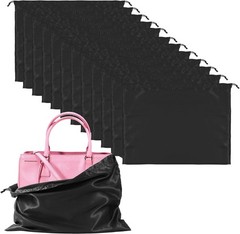 12 Pack Dust Bags For Handbags Travel Storage Pouch, Purse 19.6×15.7 in Black