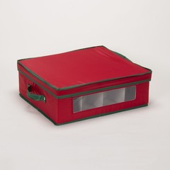 538RED Holiday China Dinnerware Storage Chest for Coffee Mugs | Removable Lid…