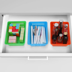 10 Pack Mini Storage Baskets Bins, Plastic Organizer Basket, Colorful Shelf and