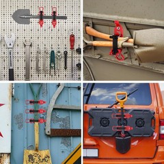 6Pcs Red Shovel Holder for Truck, Heavy Duty Roof Rack Shovel Mount Zinc Allo…