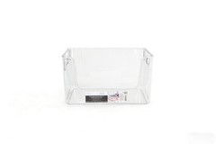 (3 pack) Clear Glossy Plastic Open Front Organizer Bin,Single Size Organizer Bin