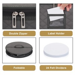 2 PCS 6 Inch Small Plate Storage Case China Container Stackable 24 Dividers