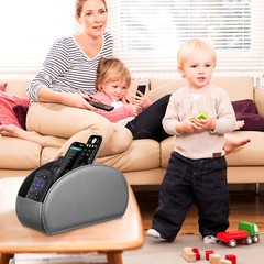 Vegan Leather Remote Control Holder TV Remote Desktop Organizer 5 Compartments