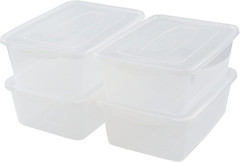 4-Pack Clear Latching Storage Bins with Lids – 14 Quart Totes