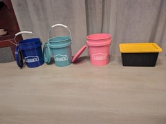 Lowe’s Pink, Blue & Teal Mini Bucket w/ Lids & 1 Teeny Tote FREE SHIP