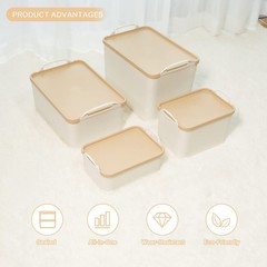 Anminy 12Pcs Plastic Storage Bins Containers Lids Large Storage Organization