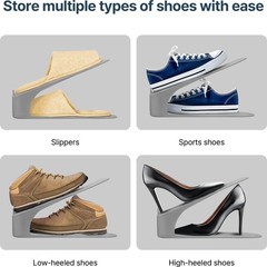 One-Piece Shoe Slot Organizer 10 Pack, Space-Saving Stackers for Closet, Entr…