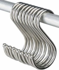 S Shaped Hanging Hooks Stainless Steel Hooks Kitchen Bathroom Bedroom Cap Hanger
