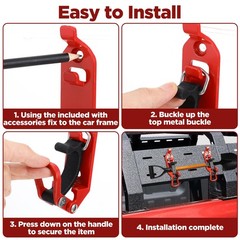 4 PCS Heavy Duty Metal Rubber Clamp Shovel Mounts Roof Rack Wall Mount Kit