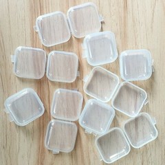 10-100PCS Mini Clear Plastic Small Box Hook Jewelry Earplugs Container Case