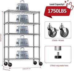 MZG Storage Rack Metal Shelving Wire Shelves Tool Garage Rack Shelves 76.8″H