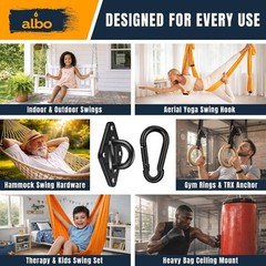 Heavy Duty Swing Hangers, Ceiling Mount Hooks for Hammocks, Yoga & Fitness