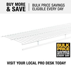 Wire Shelf ClosetMaid 6ft x 12in Ventilated with Rod Vinyl Coated Closet Storage