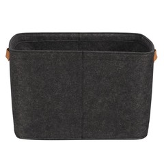 Large Gray Felt Decorative Storage Basket, 16.5 in x 14 in x 11 in