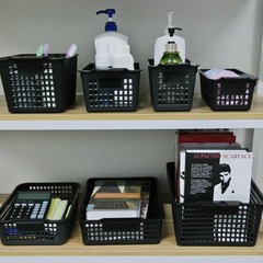 Set 6 Plastic Desktop Storage Trays Baskets Organization MultiPurpose Bin