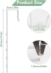 2 Pcs White Adjustable Over-The-Door Mirror Hanger Brackets