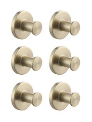 6 Count Modern Matte Gold Round Garment Hooks, Mainstays