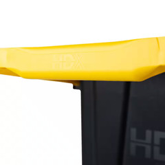 27 Gal. Tough Storage Tote with Wheels and Handle in Black and Yellow NEW