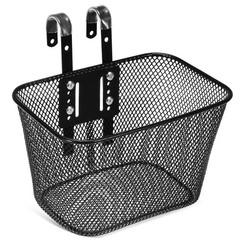 1 Set Durable Metal Bicycle Basket Front Mount for Bike Universal Fit Black