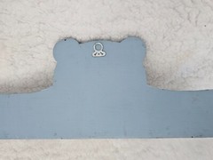 Bear Handmade Wood Coat Jacket Hat & Clothing Hanger Rack Blue Heart 16” Long