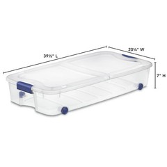The pack Large Storage Bin 66 Quart 39.5 x 20.25 x 7 inches, Transparent