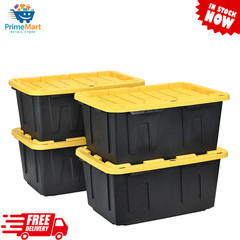 27 Gallon Plastic Storage Container Bin, 4-Pack, Heavy Duty, Large Greenmade NEW